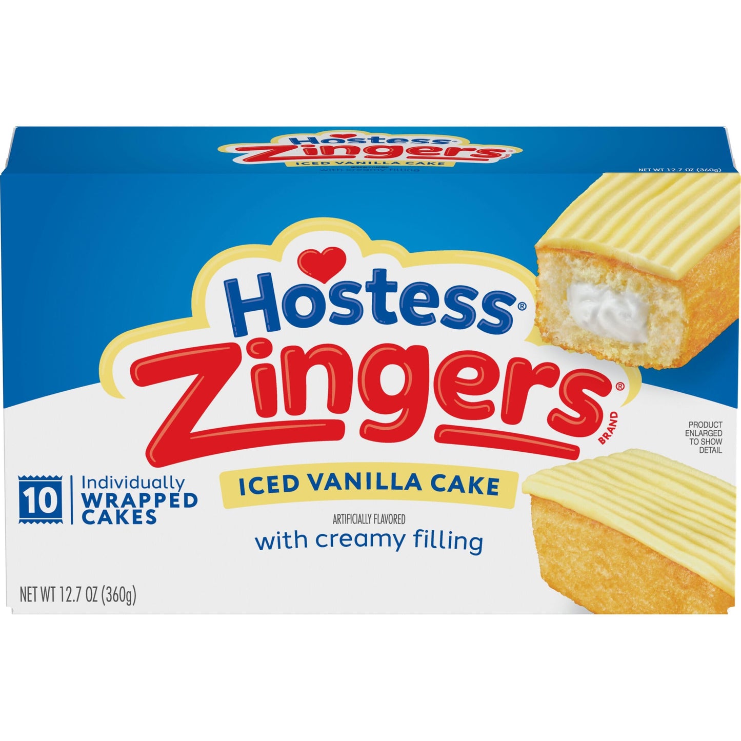 Hostess Zingers Iced Vanilla Cake - 10er Pack