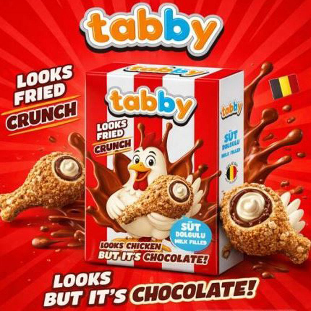 Tabby Milk Cream Filled Chicken Chocolate 50g - 24er Karton
