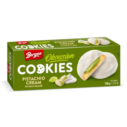 Bergen Cookies White Pistachio Cream 128g / 18er Karton