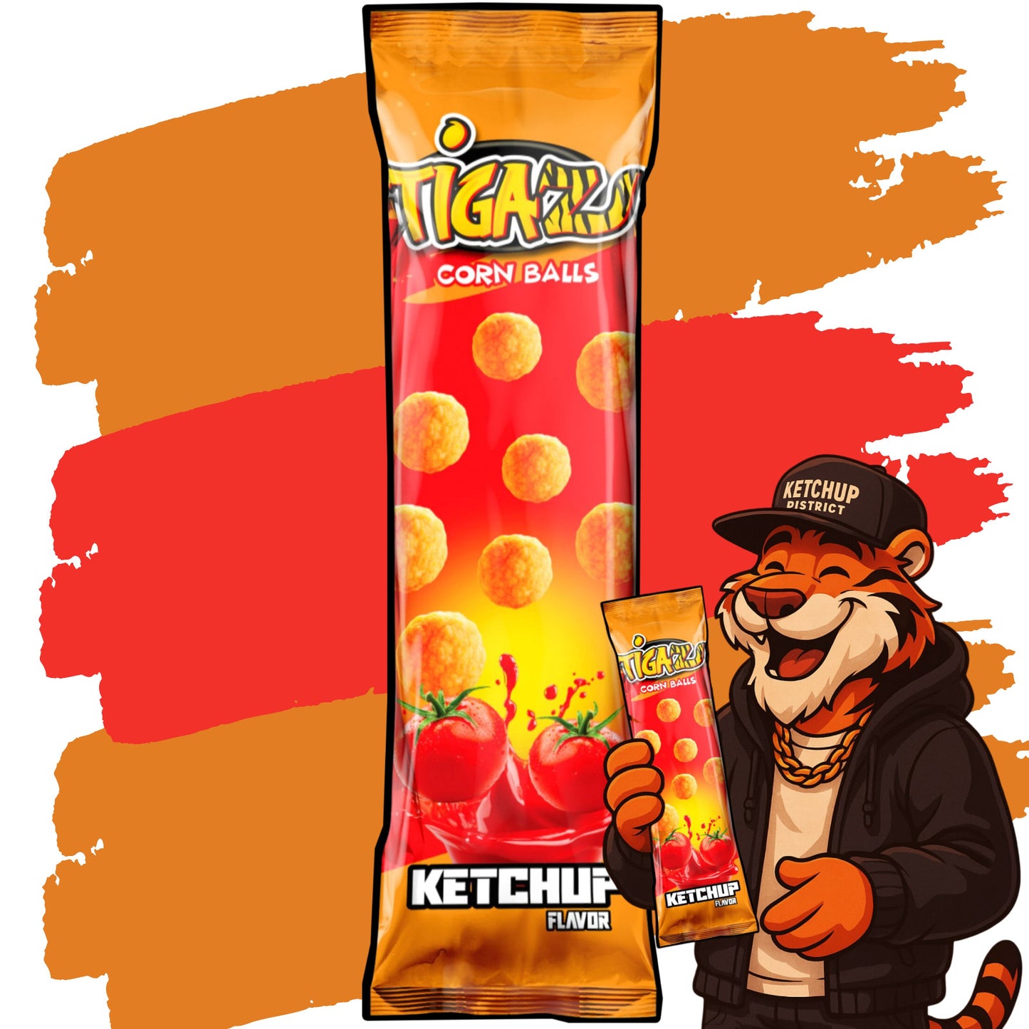 Tigaz Corn Chips Ketchup Flavour - 60er Karton