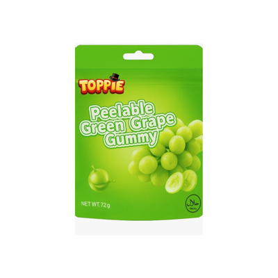 Toppie Peelable Green Grape Gummy 72g - 10er Karton