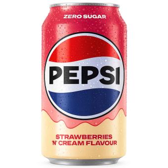 Pepsi Strawberries 'n' Cream Zero Sugar 330ml - 24er Tray