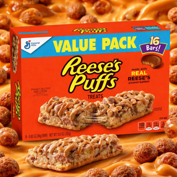 Reese's Puffs Cereal Treats Riegel 24g - 16er Karton