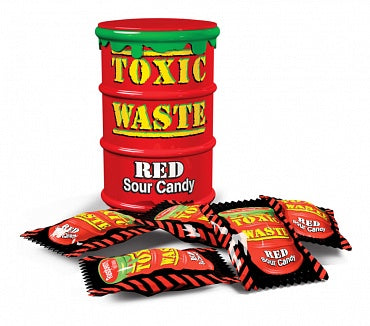 Toxic Waste Sour Candy Drum Red 42g - 12er Karton