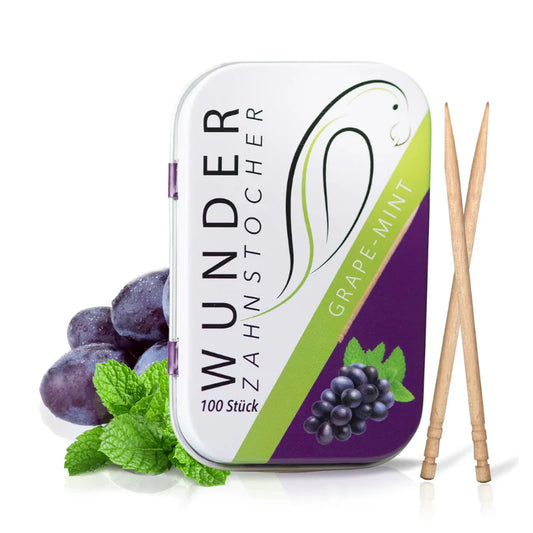 Wunder Zahnstocher Grape Mint 100 Stück - 10er Karton