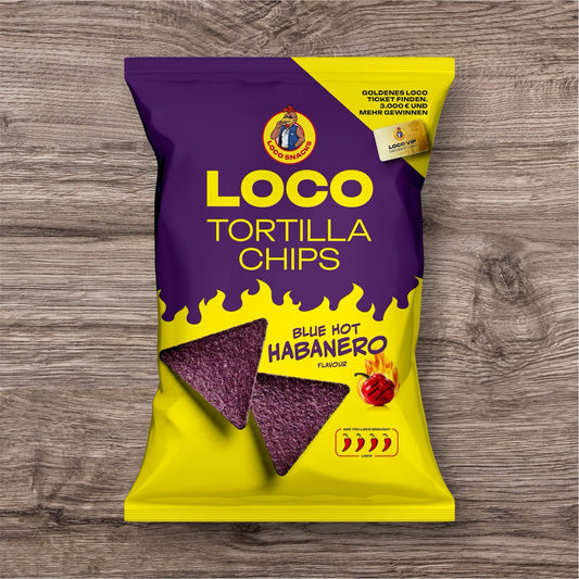 Loco Tortilla Chips Hot Habanero 100g - 12er Karton