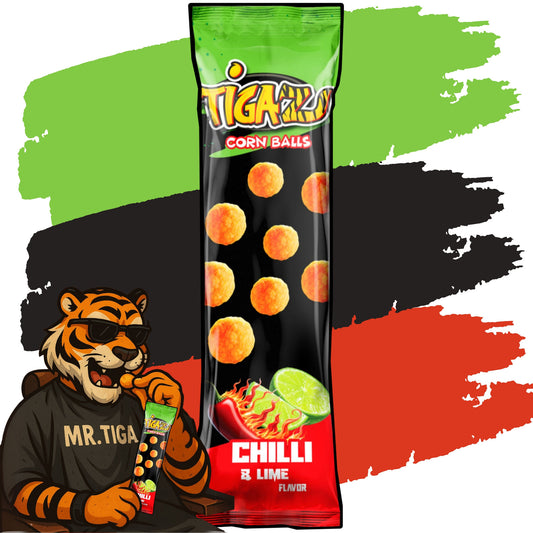 Tigaz Corn Chips Chilli & Lime Flavour - 60er Karton