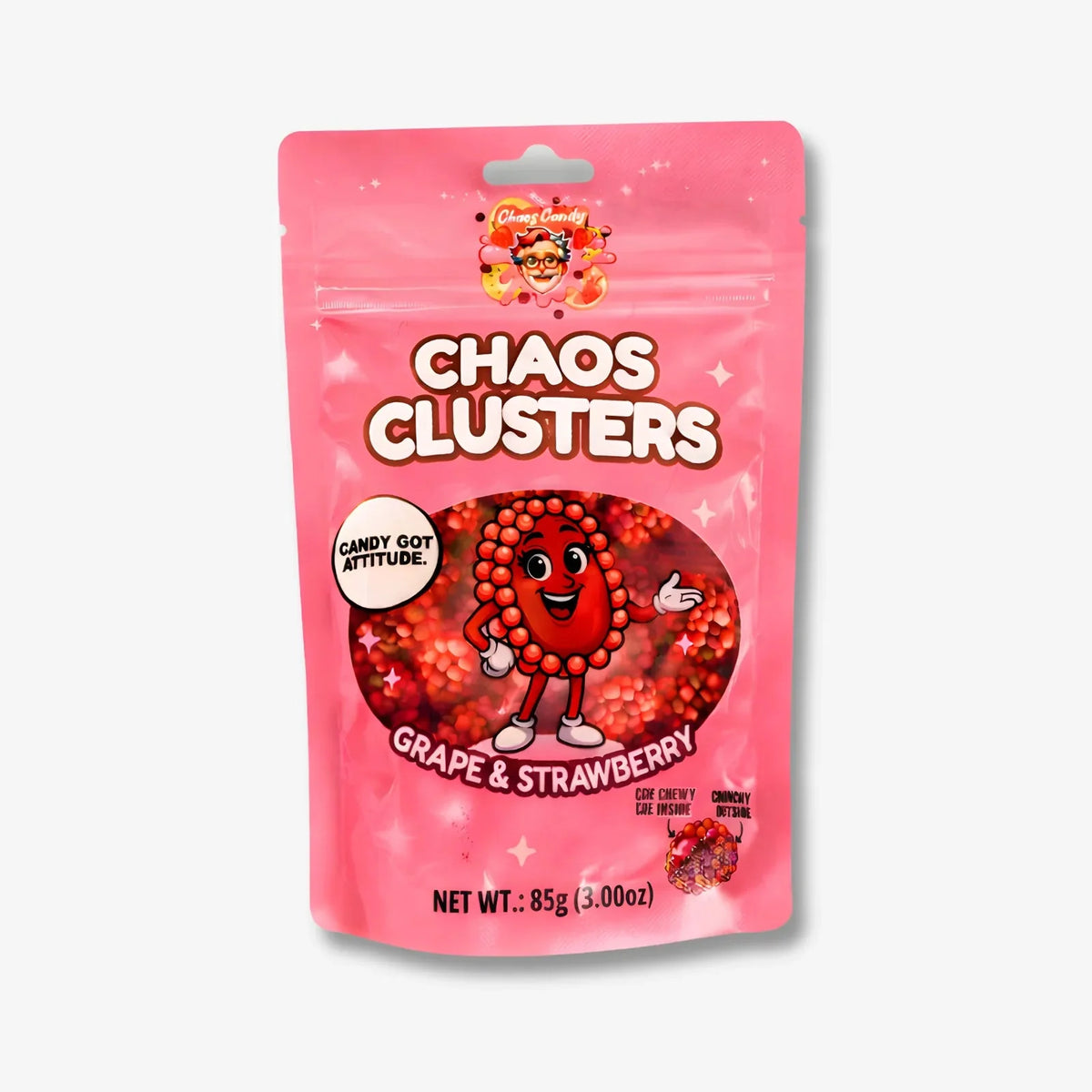 Chaos Candy Gummy Cluster Grape & Strawberry 85g