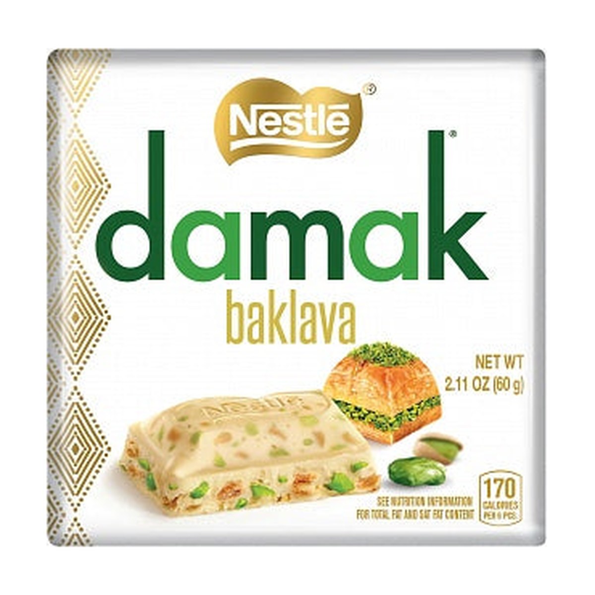 Nestle Damak Baklava White Chocolate Pistachio 60g