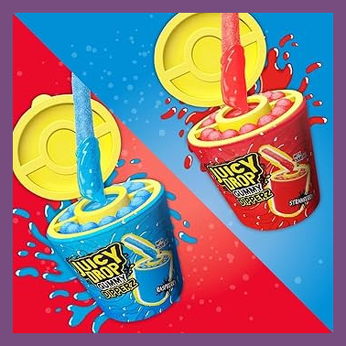 Bazooka Juicy Drop Gummy Dipperz Strawberry & Raspberry 96g