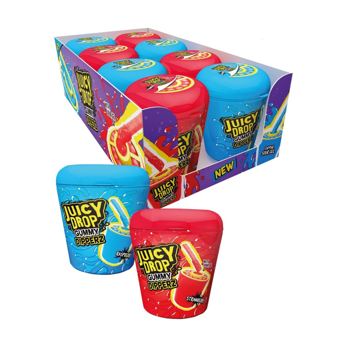 Bazooka Juicy Drop Gummy Dipperz Strawberry & Raspberry 96g