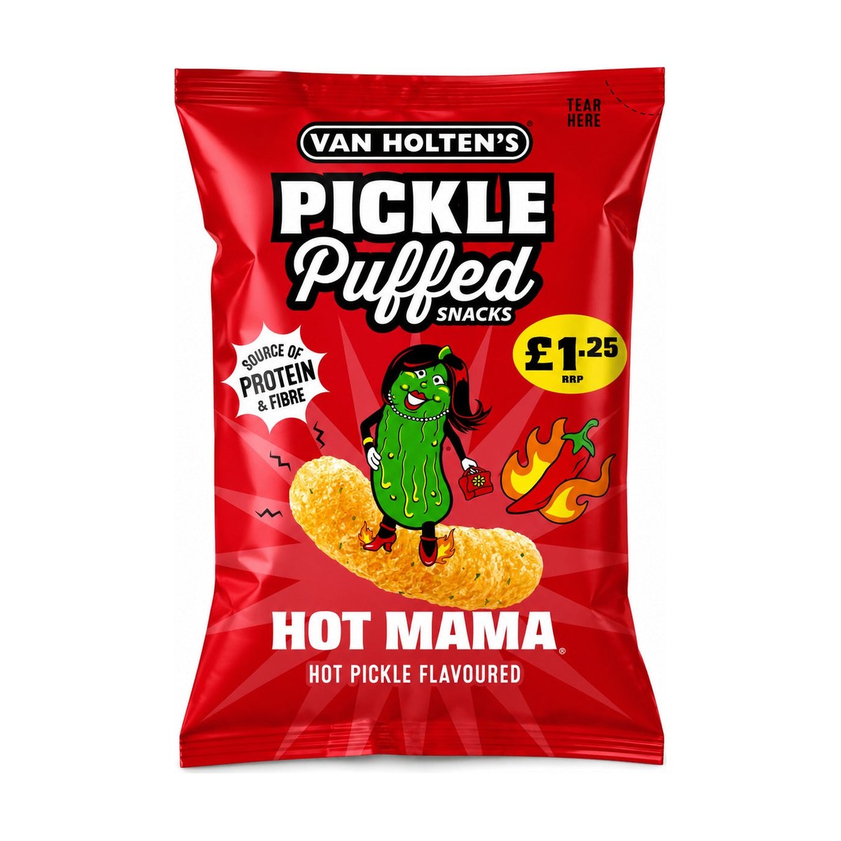 Van Holten's Pickle Puffed Snacks Hot Mama 50g