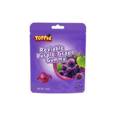 Toppie Peelable Purple Grape Gummy 72g - 10er Karton
