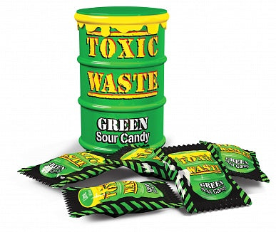 Toxic Waste Sour Candy Drum Green 42g - 12er Karton